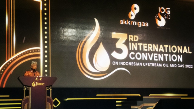 Kepala SKK Migas, Dwi Soetjipto di acara '3rd International Convention on Indonesian Upstream Oil and Gas 2022' atau IOG 2022.