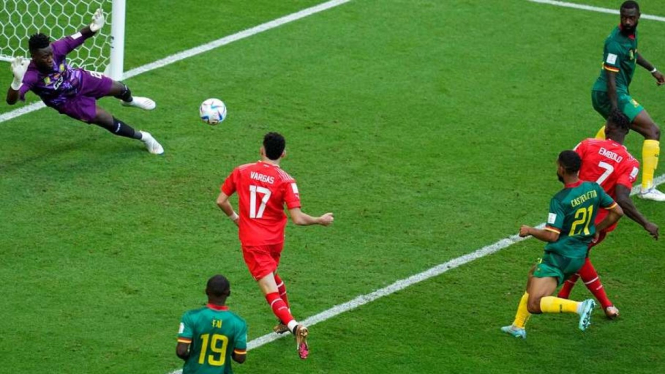 Gol Swiss ke gawang Kamerun