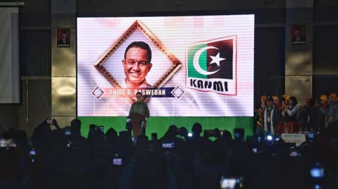 Anies Baswedan menyampaikan orasi kebangsaan di Munas XI KAHMI di Palu