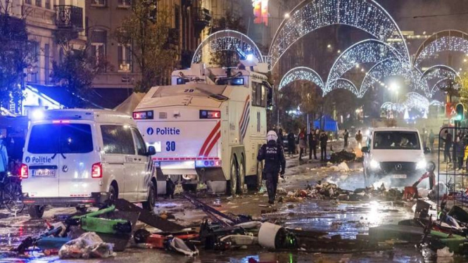 Kerusuhan suporter di Brussel usai Timnas Belgia kalah dari Maroko di Qatar