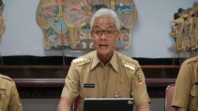 Gubernur Jawa Tengah Ganjar Pranowo saat penetapan UMP Jawa Tengah 2023
