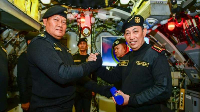 KSAL Laksamana TNI Yudo Margono dan Kapolri Jenderal Listyo Sigit Prabowo