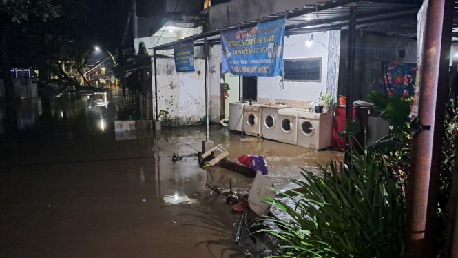 Banjir di Lesanpuro, Kedungkandang, Kota Malang.
