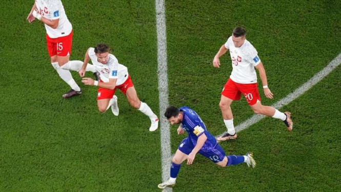 Bomber Timnas Argentina, Lionel Messi saat melawan Polandia