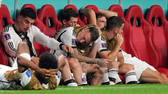 Reaksi pemain Timnas Jerman setelah dipastikan tersingkir dari Piala Dunia 2022