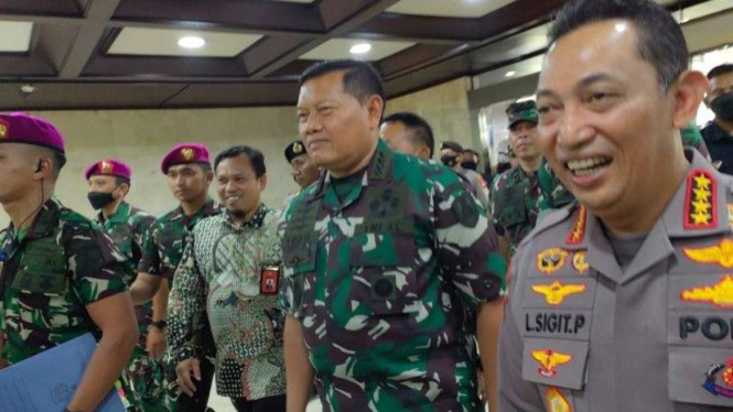 KSAL Laksamana Yudo Margono saat tiba di gedung DPR, Senayan.