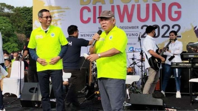 Menteri PUPR Basuki Hadimuljono dan Pj Gubernur DKI Jakarta Heru Budi Hartono