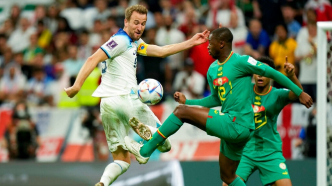 Pertandingan Timnas Inggris vs Senegal di babak 16 besar Piala Dunia 2022.