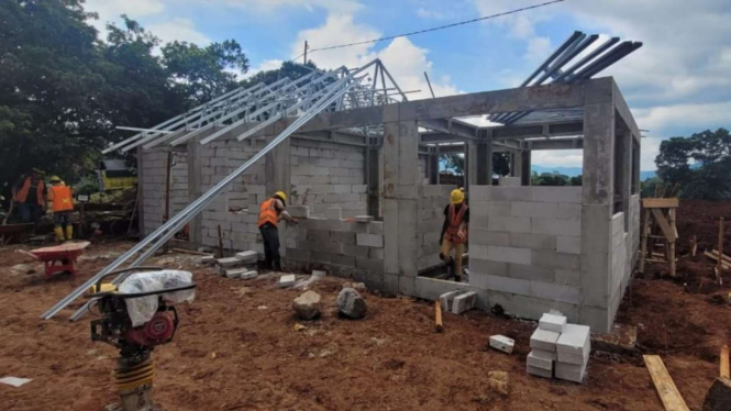 Rumah Tahan Gempa yang dibuat Kementerian PUPR di Cianjur.
