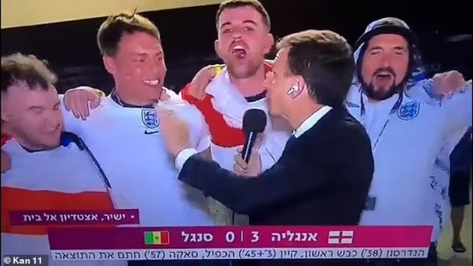 Viral, Fans Timnas Inggris Bikin Wartawan Israel Meringis di Piala Dunia 2022