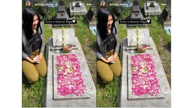 Erina Gudono ziarah ke makam sang ayah jelang pernikahan