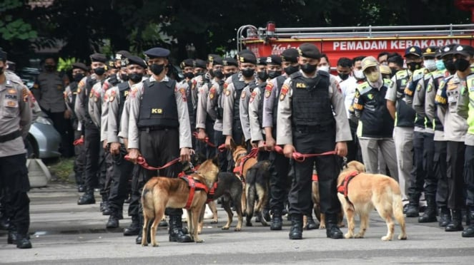 Imagen de las fuerzas de seguridad conjuntas TNI-Polri