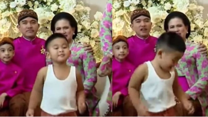 Al Nahyan, cucu Presiden Jokowi pakai kaos kutang saat acara siraman Kesang-Erina