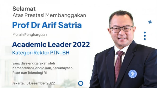 Rektor IPB University Prof Arif Satria