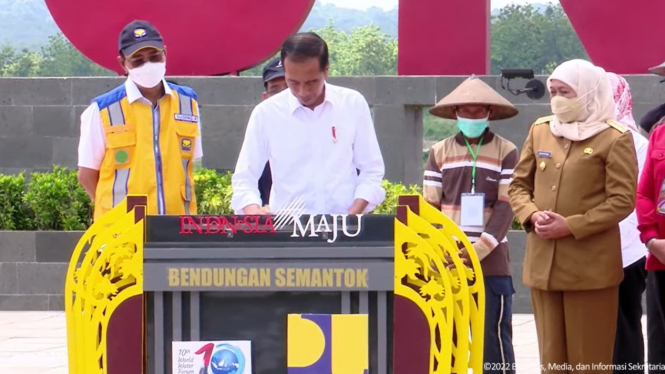 Presiden Jokowi resmikan Bendungan Semantok, Nganjuk, Jawa Timur