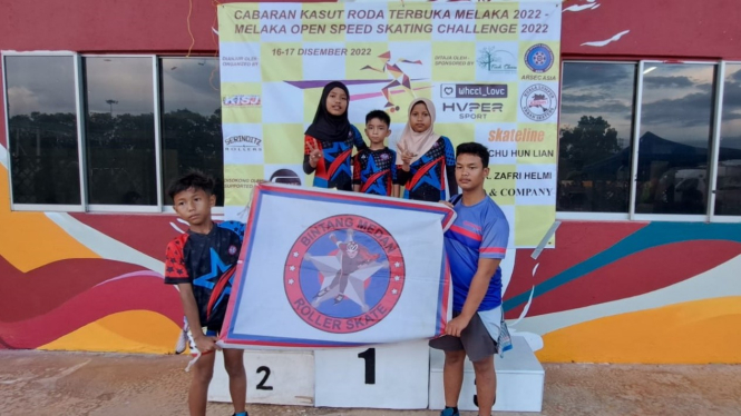 Atlet klub Bintang Medan Roller Skate meraih 9 medali pada kejuaraan di Malaysia
