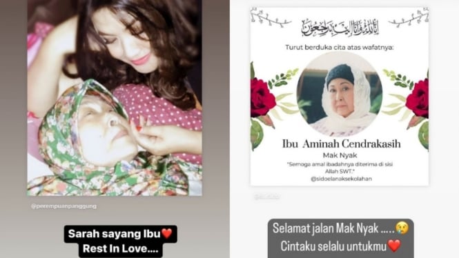 Cornelia Agatha ungkap rasa duka atas berpulangnya Aminah Cendrakasih