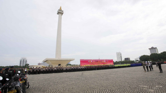 Apel Gelar Pasukan Operasi Lilin 2022 di Monas