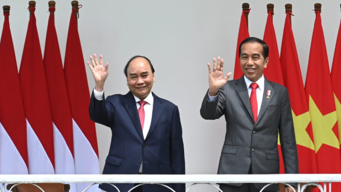 Presiden RI Joko Widodo dan Presiden Vietnam Nguyen Xuan Phuc di Istana Bogor