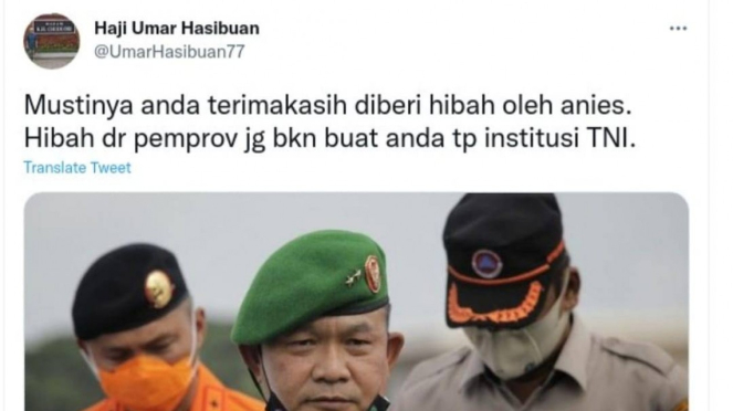 Cuitan Umar Hasibuan yang menyindir KSAD Dudung Abdurachman.