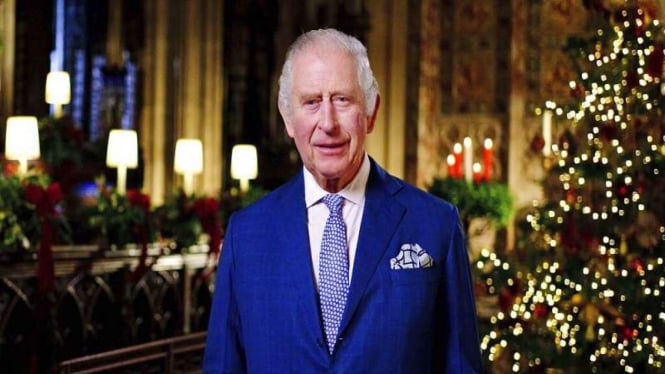Raja Charles III saat menyampaikan pidato Natal 2022