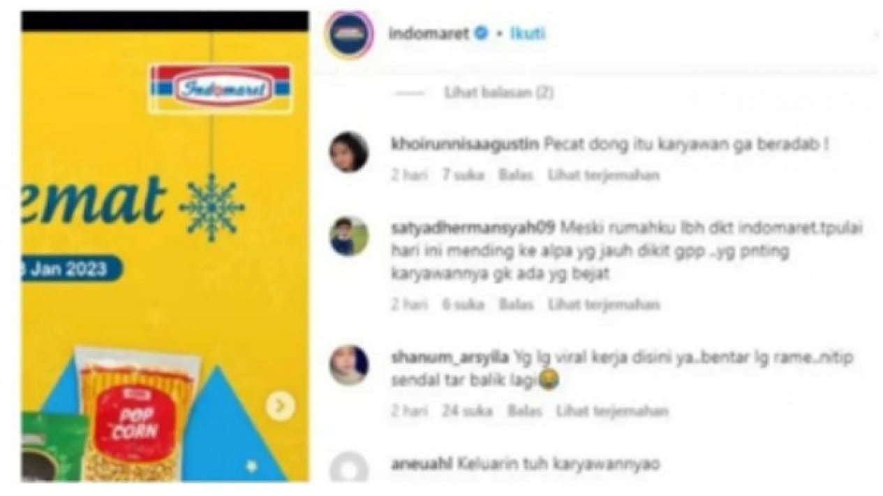 Viral! Kasus Menantu Selingkuh dengan Ibu Mertua, IG Indomaret Diserbu  Netizen