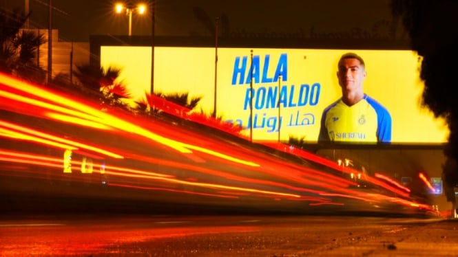 Banner Jersey Cristiano Ronaldo di Riyadh, Arab Saudi.