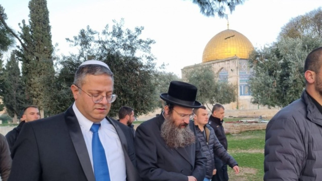 menteri keamanan nasional sayap kanan Israel, Itamar Ben-Gvir, mendatangi Masjid Al Aqsa di Yerusalem Timur.
