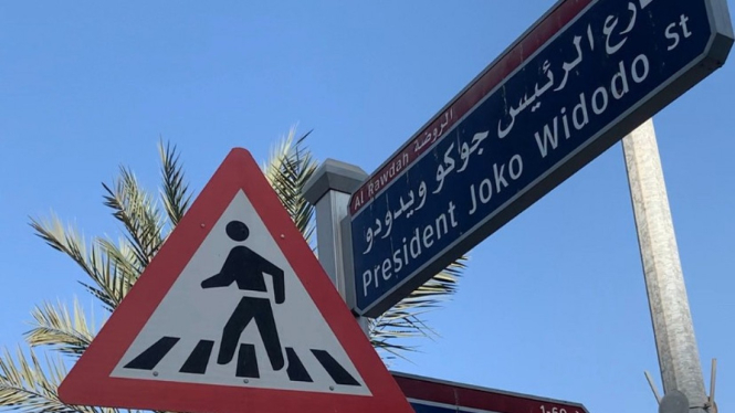 Jalan Presiden Joko Widodo di Abu Dhabi.