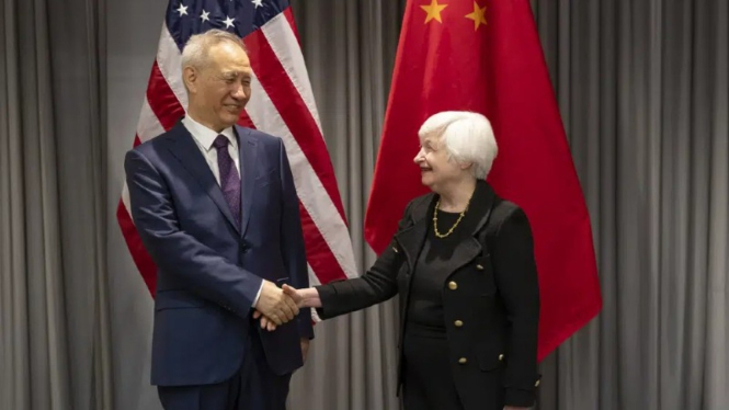 Menteri Keuangan AS, Janet Yellen, bertemu dengan wakil PM China, Liu He.