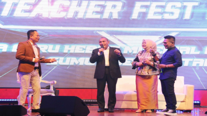 Gubernur Sumut Edy Rahmayadi menghadiri acara Teacher Fest 2023 di Kota Medan.