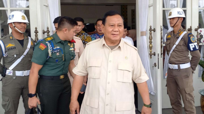 Menteri Pertahanan (Menhan) RI, Prabowo Subianto di Medan, Sumut.