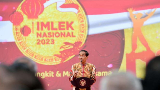 Presiden Jokowi Puncak Perayaan Imlek Nasional 2023 di Lapangan Banteng Jakarta