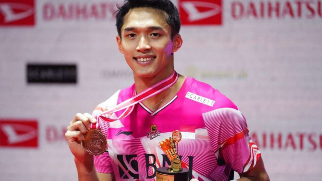 Tunggal putra Indonesia Jonatan Christie juara Indonesia Masters 2023