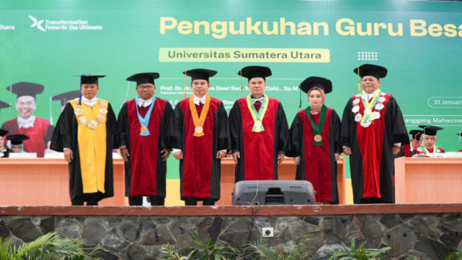 Pengukuhan 4 Guru Besar USU 