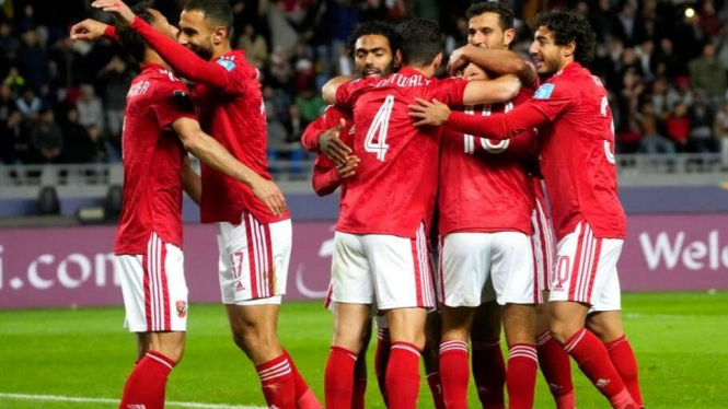 Pemain Al Ahly rayakan gol di Piala Dunia Antarklub 2022 