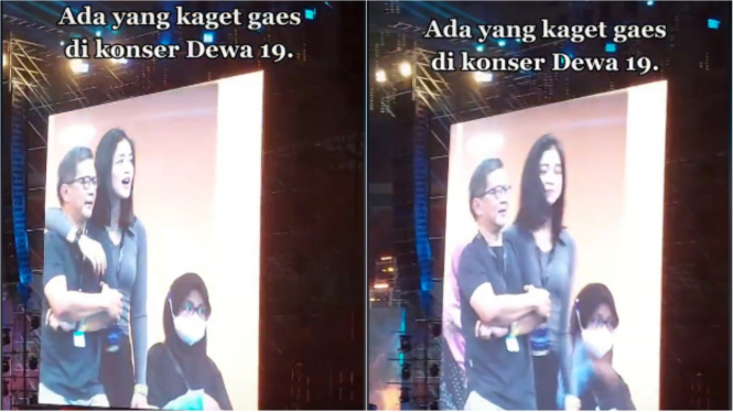 Diduga Rocky Gerung tengah nonton konser Dewa19 bersama wanita