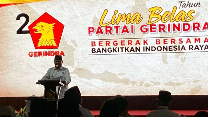 Prabowo Subianto di HUT ke-15 Partai Gerindra