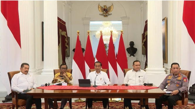 Presiden Jokowi jumpa pers terkait indeks persepsi korupsi tahun 2022