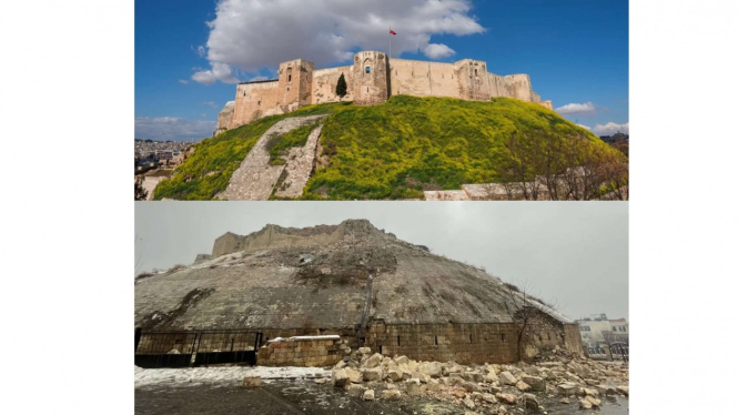 Kastil berusia 2.000 tahun yang hancur akibat gempa Turki.