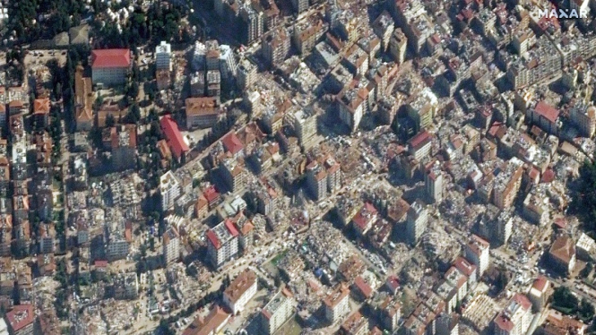 Foto satelit dampak gempa di Kota Antakya, Turki
