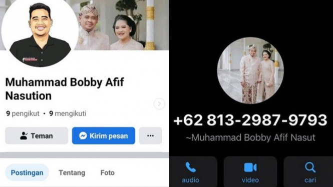 Akun Facebook palsu Wali Kota Medan Bobby Nasution.