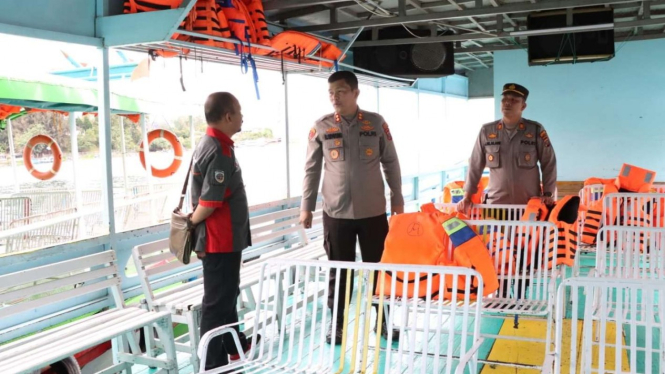Kapolres Simalungun AKBP Ronal Sipayung melakukan pengecekan jelang F1 Power Boa