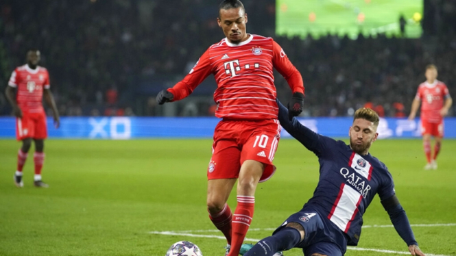 Sergio Ramos dalam laga PSG vs Bayern Munich