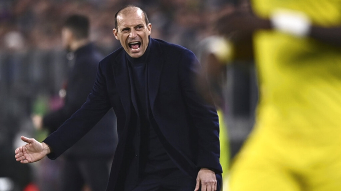 Massimiliano Allegri na partida da Liga Europa entre Juventus e Nantes