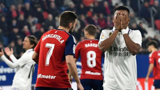 Pemain Real Madrid Rodrygo Goes saat menghadapi Osasuna