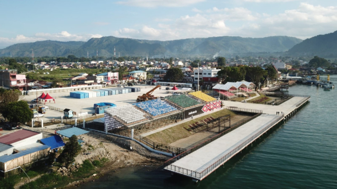 Pembangunan venue F1 Powerboat Danau Toba sudah 99,97 persen.