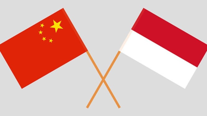 Bendera China-Indonesia.