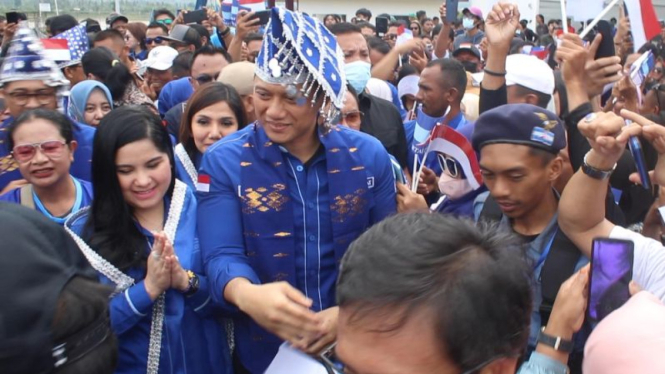 Ketua Umum Partai Demokrat Agus Harimurti Yudhoyono atau AHY ke Palu, Sulteng.