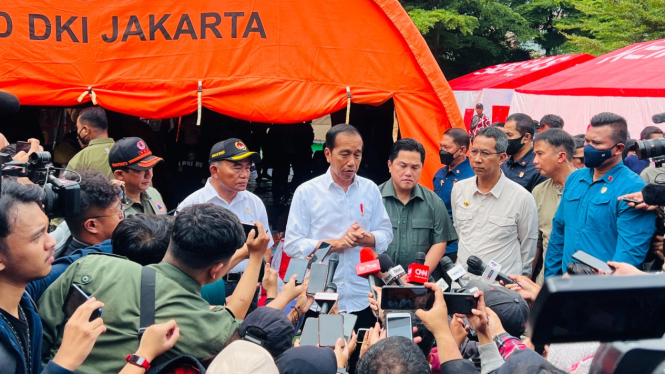 Presiden Jokowi usai temui Korban Kebakaran Depo Pertamina Plumpang